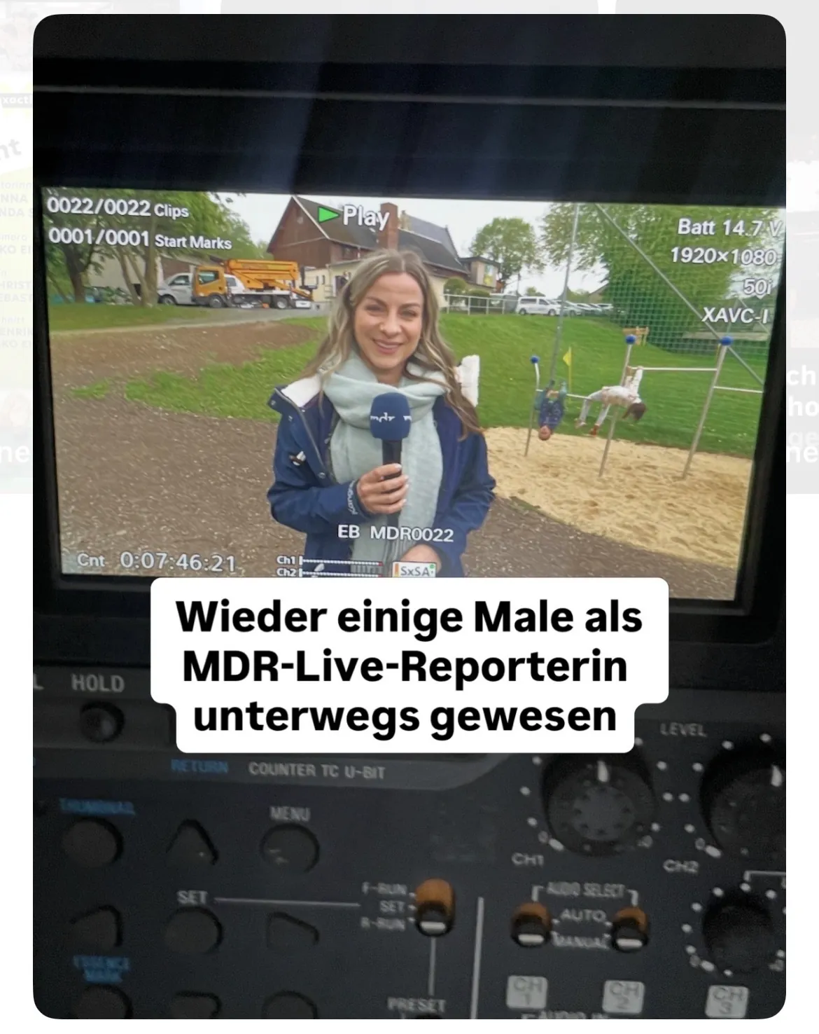 Jenna von Thäne als Live-Reporterin für den MDR