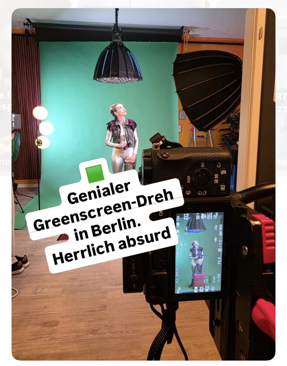 Jenna von Thäne bei einem Greenscreen-Dreh in Berlin
