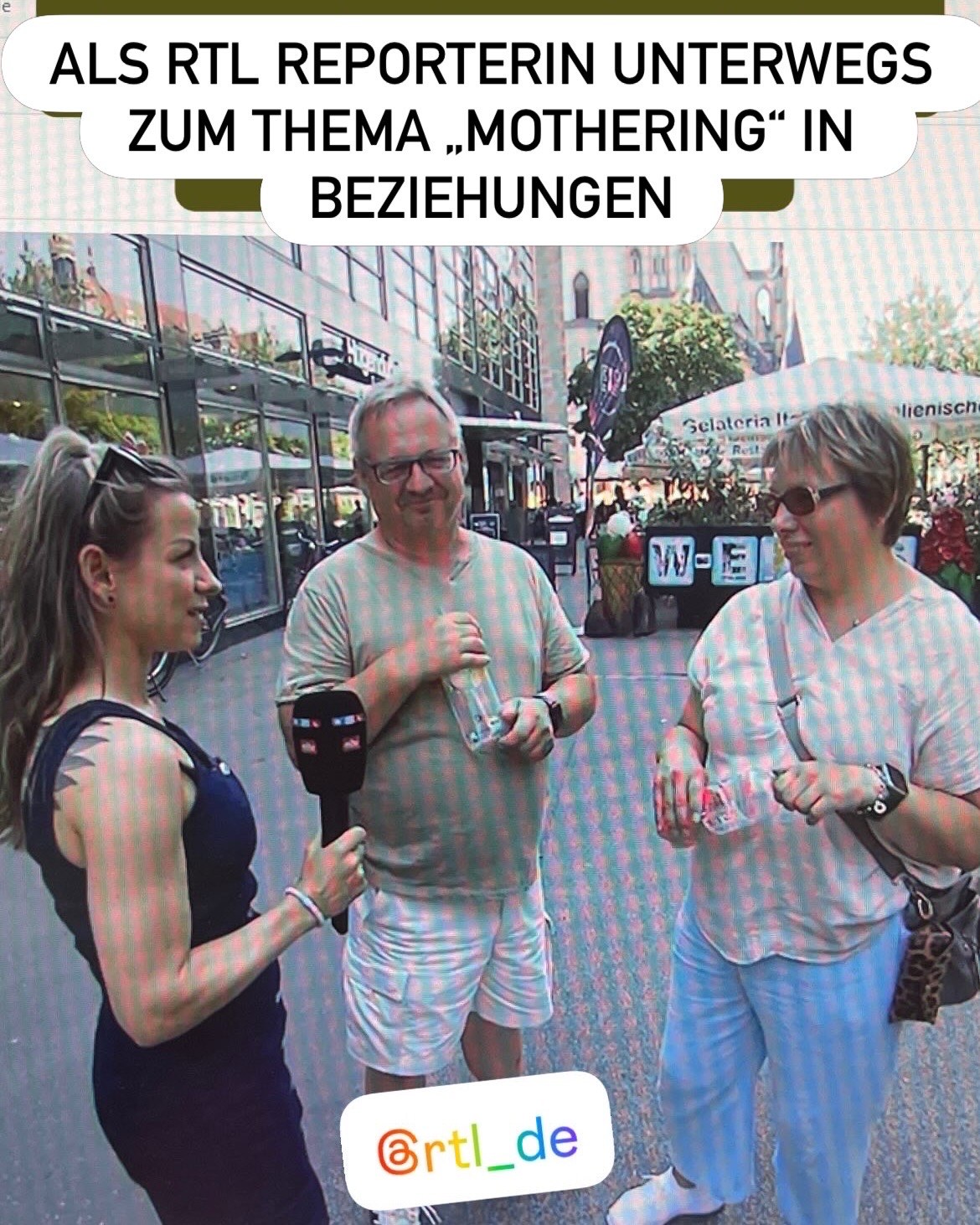 Jenna von Thäne als RTL-Reporterin unterwegs zum Thema Mothering in Beziehungen