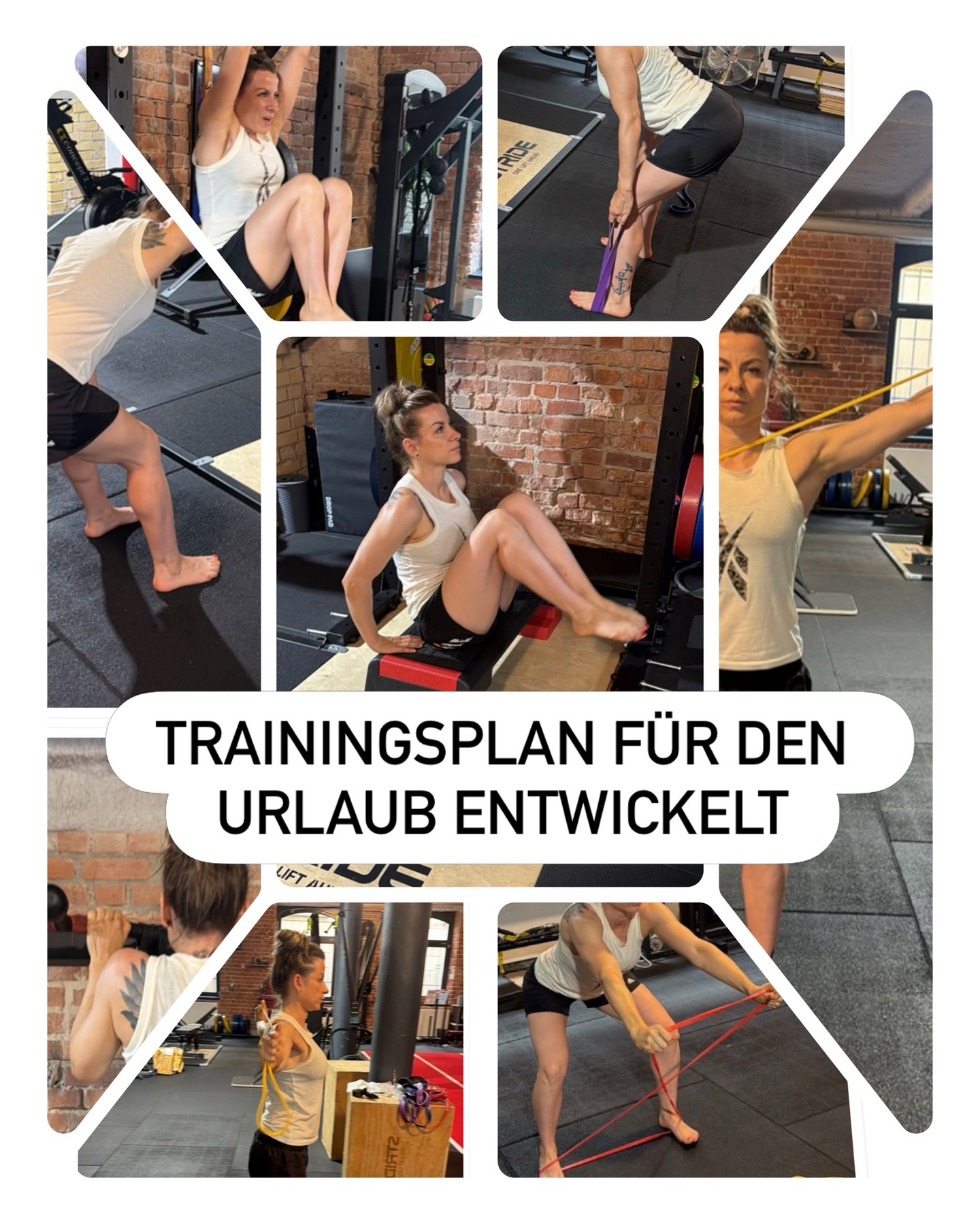 Trainingsplan für den Urlaub mit mehreren Sportübungen